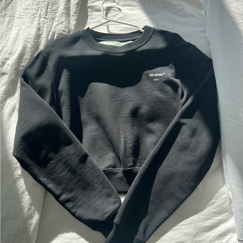 Off-White Black Crewneck Sweater Casual Comfort